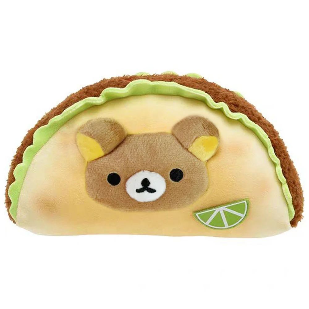 Rilakkuma Bear Hamburger Plush Pencil Cases for Girls Kids School Pencil Case Pouch Makeup Cosmetic Container Organizer Pen Bag