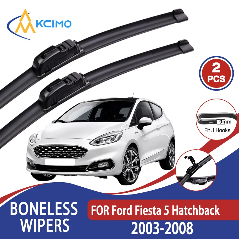 

For Ford Fiesta 5 Hatchback 2003-2008 Car Wiper U-type Soft Rubber Boneless Wiper HD Quiet Durable Automotive Wiper 22"+16"