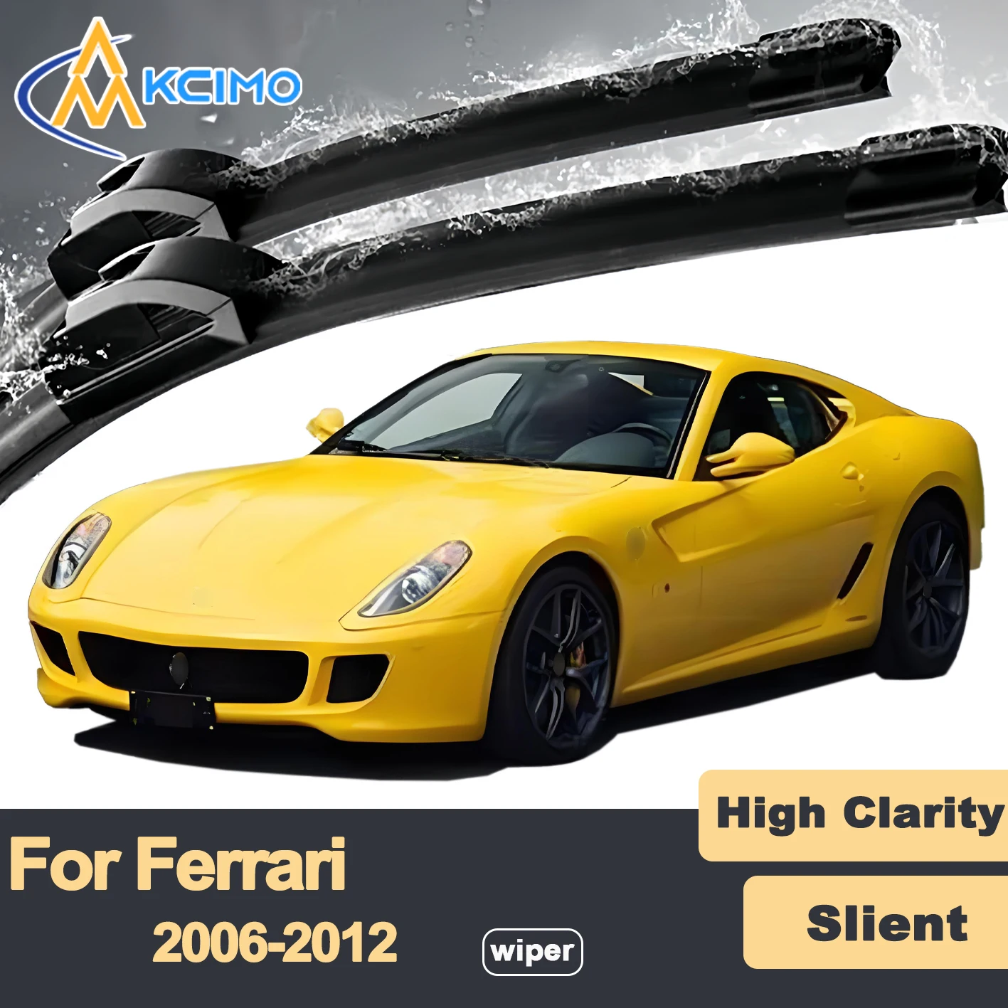 

Premium Rubber Durable Silent Windshield Wiper Blades 2pcs for Ferrari 599 GTB Fiorano F141 2006-2012 Front Wiper Blades Set