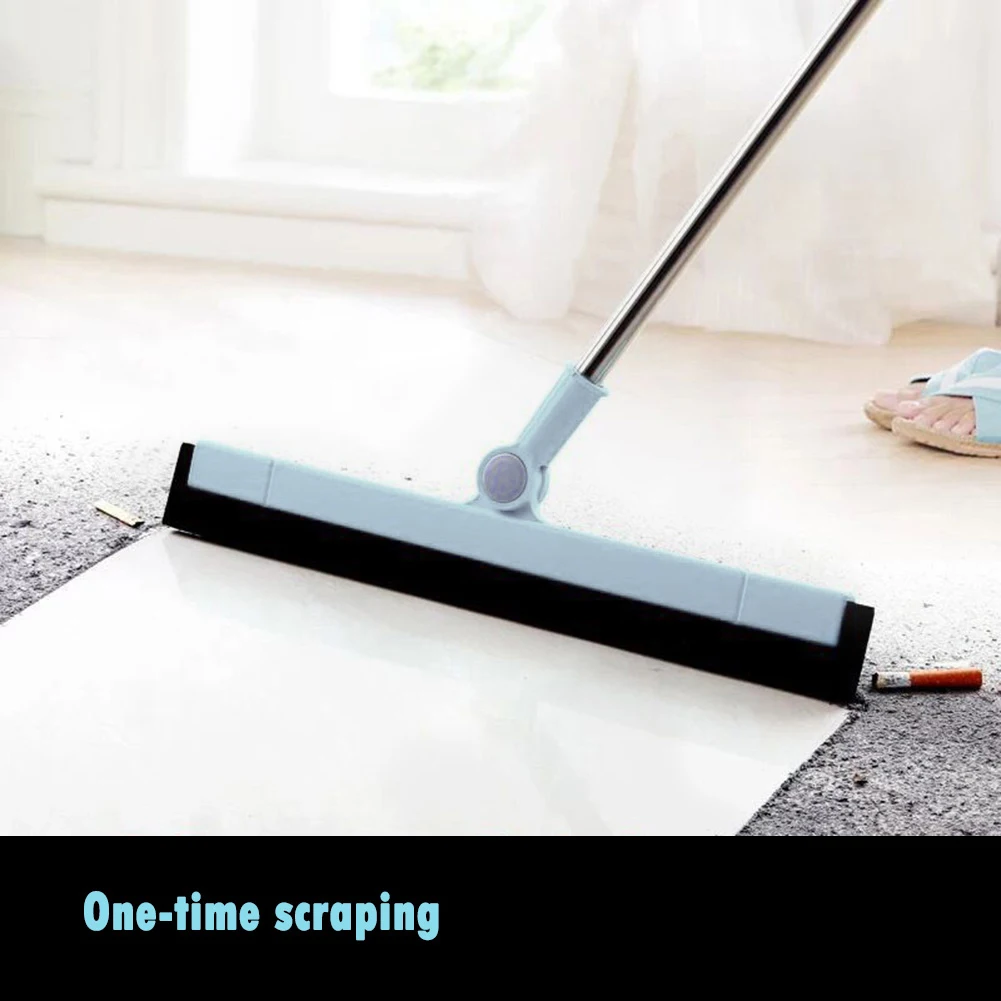 Floor Squeegee Long Handle Floor Squeegee 180 Degree Adjustable Water Squeegee Blade Wide Floor Sweeper for Floor Tile Hair