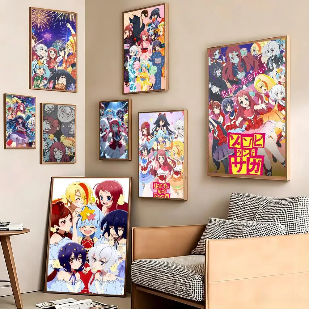 Z-Zombie Land Saga Anime Poster Pegatina artistica HD autoadhesiva impermeable para salon dormitorio