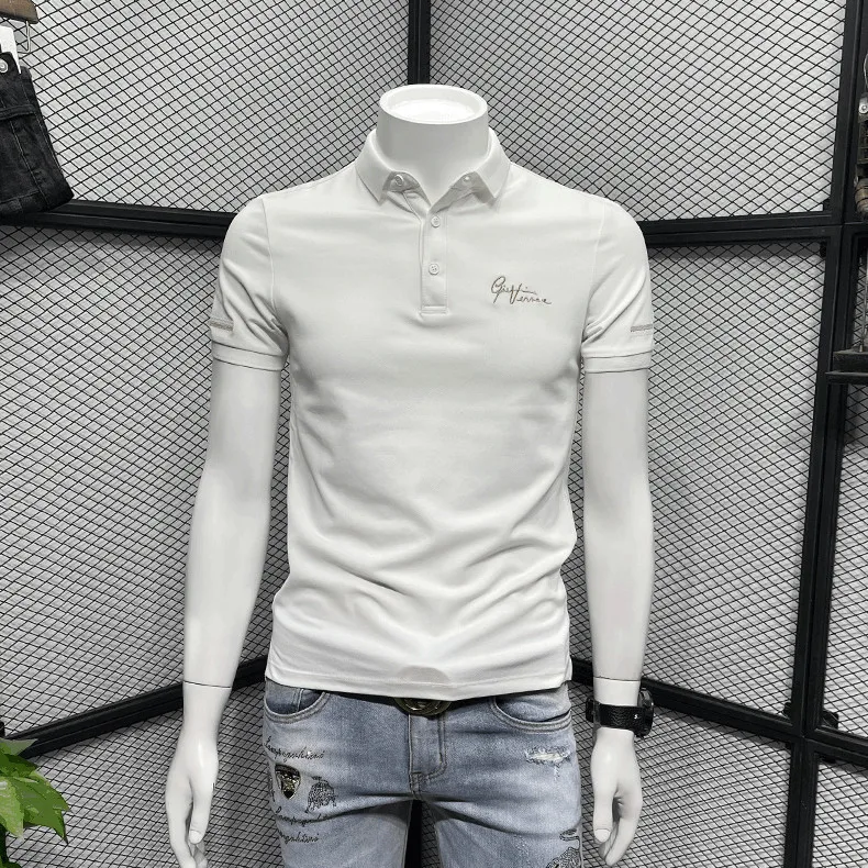 

Modern Men's Slim Fit Polo Shirt Summer Short Sleeve Solid Color Casual Wear Breathable Stylish Daily T-Shirt