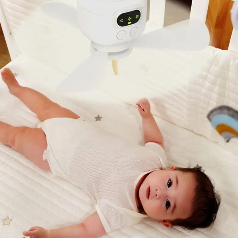 

USB Rechargeable Fan 8000mAh Battery Rechargeable Electric Fan Quiet Remote Control Ceiling Fan for Camping Tent N58D