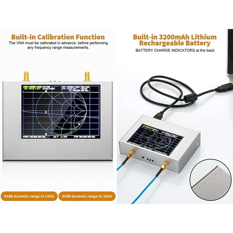 NanoVNA V2 PLUS4 Vector Network Analyzer 50KHz-4GHz-Antenna Analyzer S-Parameter Measurement 3200 MAh Battery