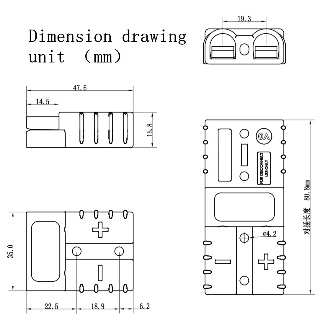 2/5/20 قطعة 50A 600 فولت رافعة شوكية موصل التوصيل تيار مستمر الطاقة الشمسية قافلة دراجة نارية المقبس بطارية محول الشحن الملحقات
