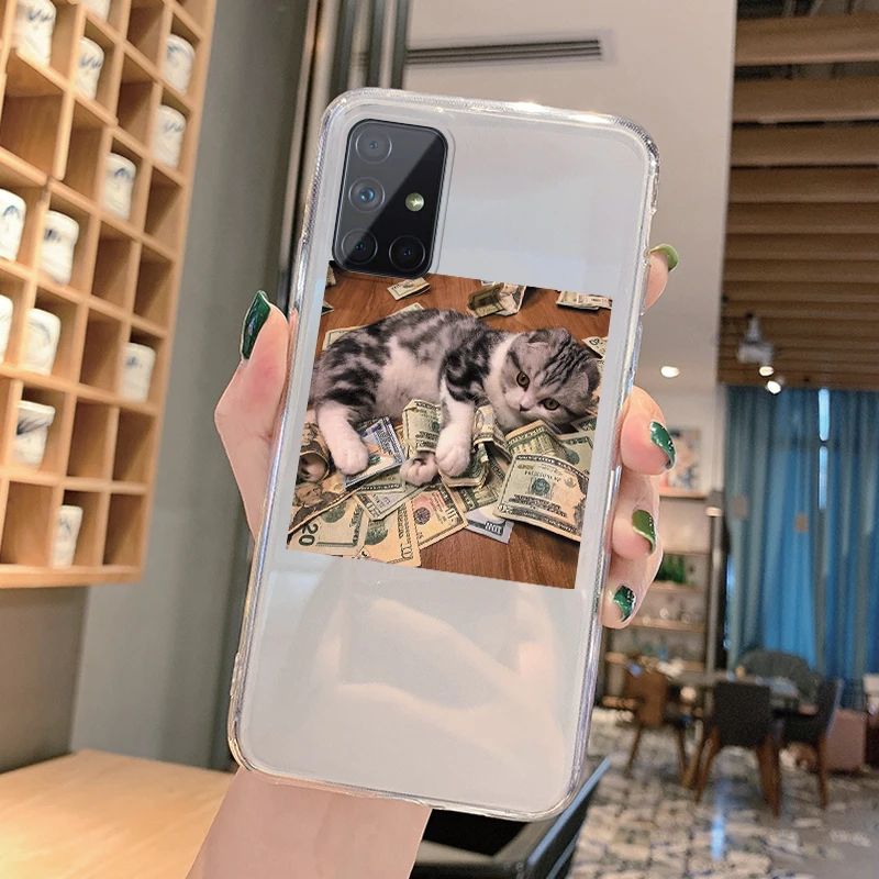 Чехлы для Samsung Galaxy A51 A71 4G 5G, задняя крышка, прозрачный мягкий силиконовый милый мультяшный чехол с цветами для Samsung A 51, чехол
