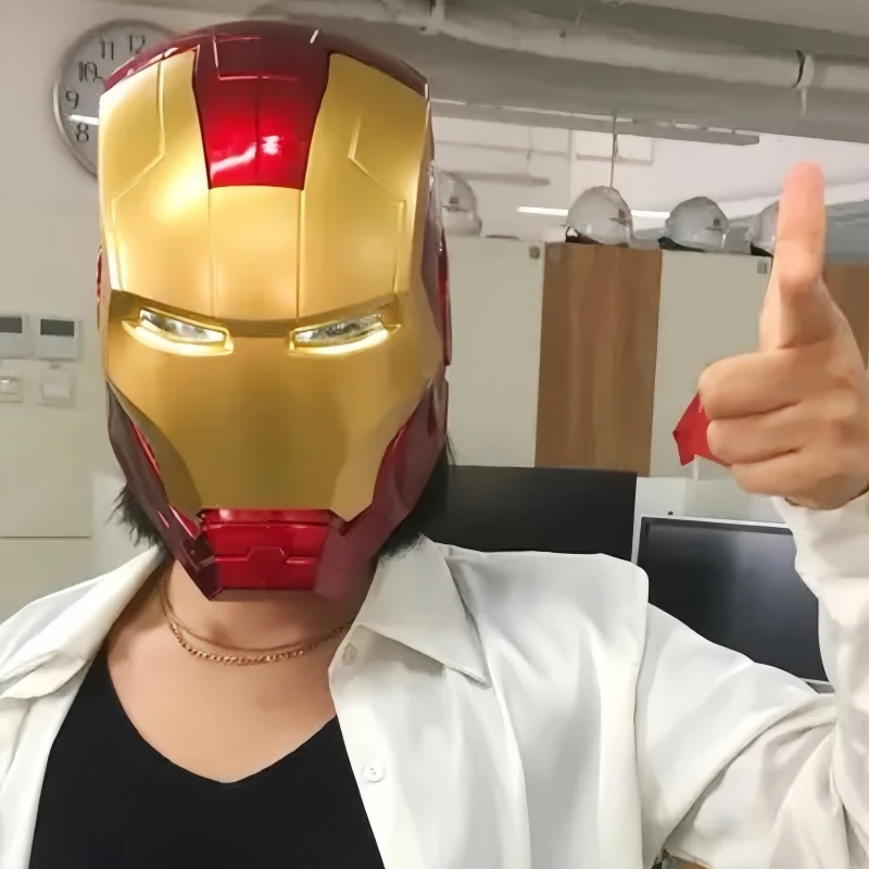 2024 Hot Marvel Avengers Iron Man Helmet Cosplay 1:1 Light Led Ironman Mask Pvc Action Figure Toys Adult Man Gift