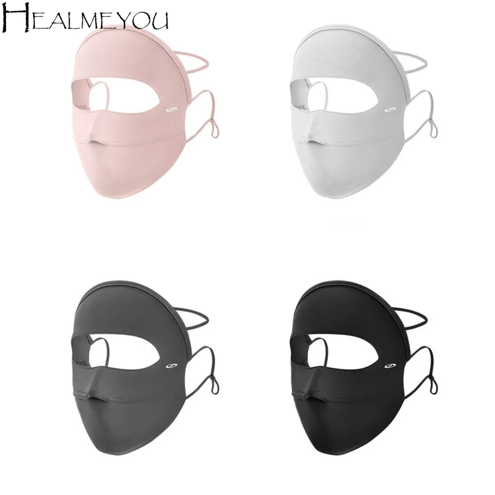 

Эластичная солнцезащитная маска-шарф из ледяного шелка для лица, летняя маска для лица, защита от УФ-излучения, солнцезащитная вуаль, маска Gini для походов