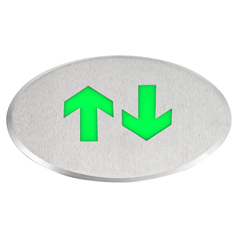 Luminous Exit Sign Stainless Steel Bidirectional Arrow Floor Sign For Emergency Firefighting Safety Indicator Exit Signs
