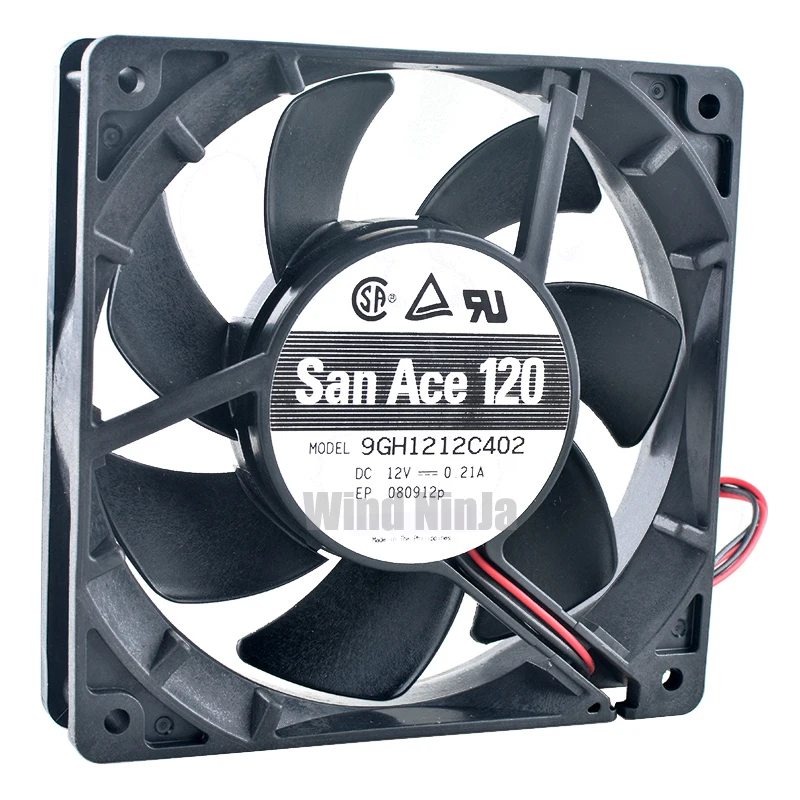 12cm 120mm Dual Ball Bearing Cooling Fan 9GH1212C402 DC12V 0.21A 2-Pin Chassis CPU Power Supply Fan 120x120x25mm