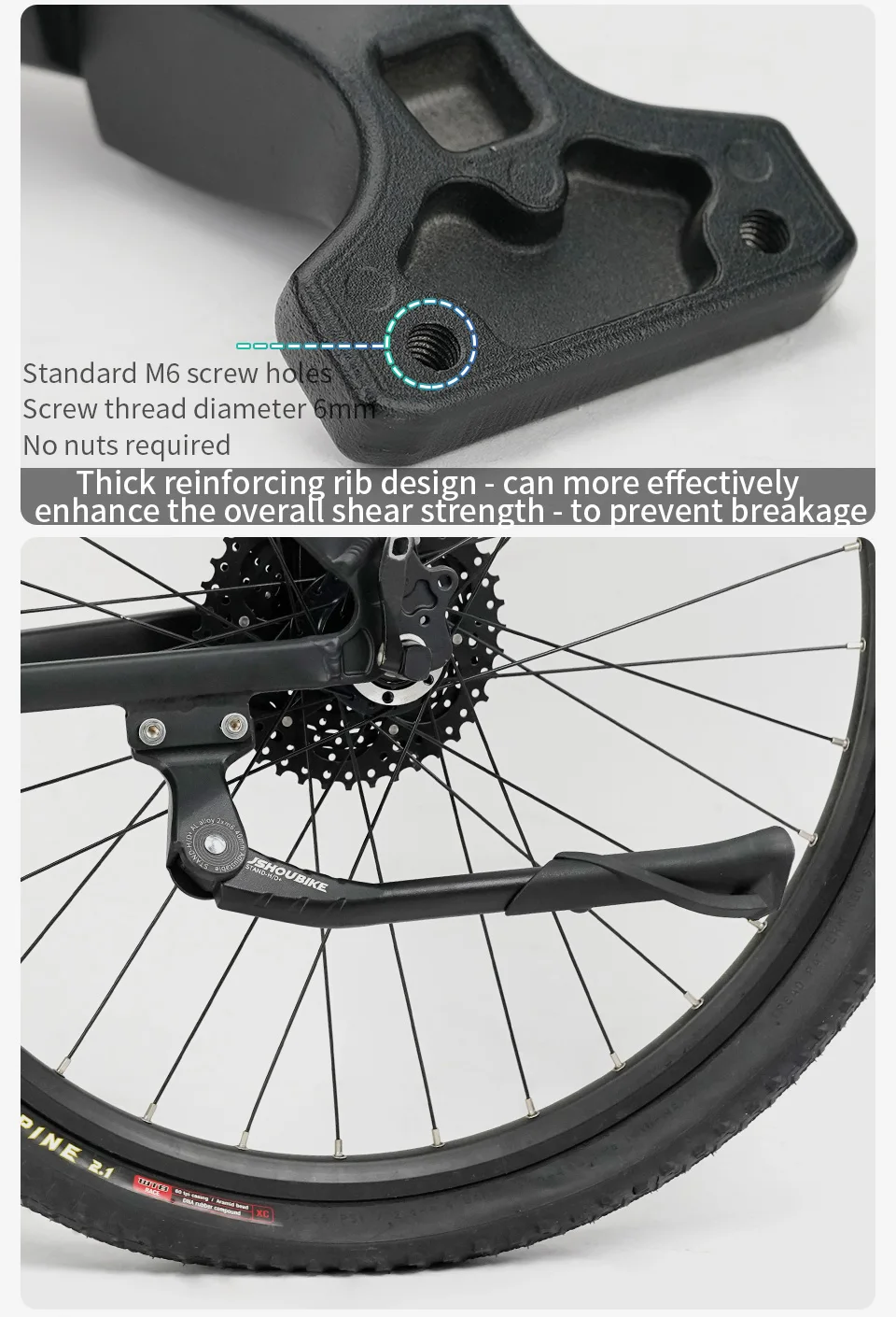 Jshoubike verstellbarer Fahrradst änder Aluminium legierung MTB/Schnee/Faltrad/Elektro fahrzeug Fahrrad Seiten fuß stütze 24-29 Zoll – Detail 14
