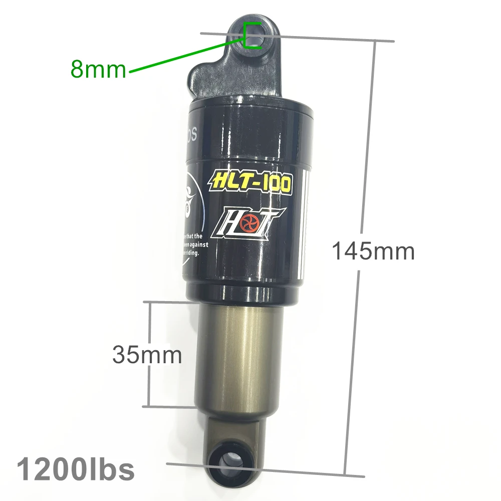 HLT-100 Bike Rear Shocks 145mm Mountain Bicycle Oil Spring Shock 1200lbs Cycle Parts for MTB Electric Snow Bike