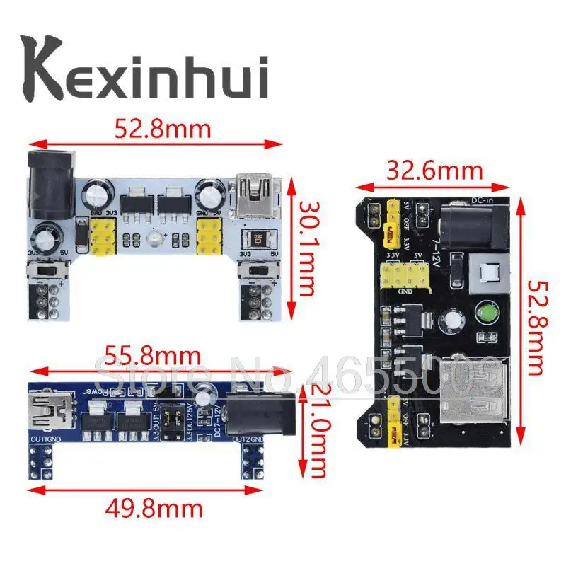 MB102 Breadboard Power Supply Module /MB102 white Breadboard Dedicated Power Module 2-way 3.3V 5V MB-102 Solderless Bread Board