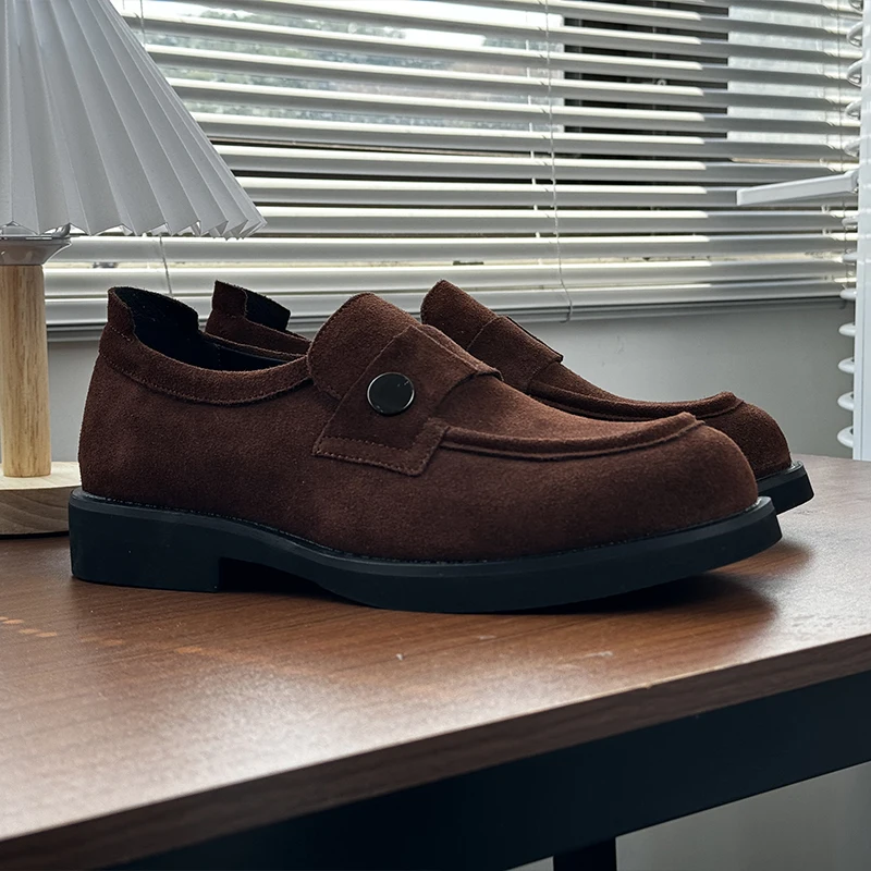 

Classic Retro Style Cow Suede Casual Shoes Luxury Brand Business Versatile Leather Shoes High-quality Men's Comfortable Loafers