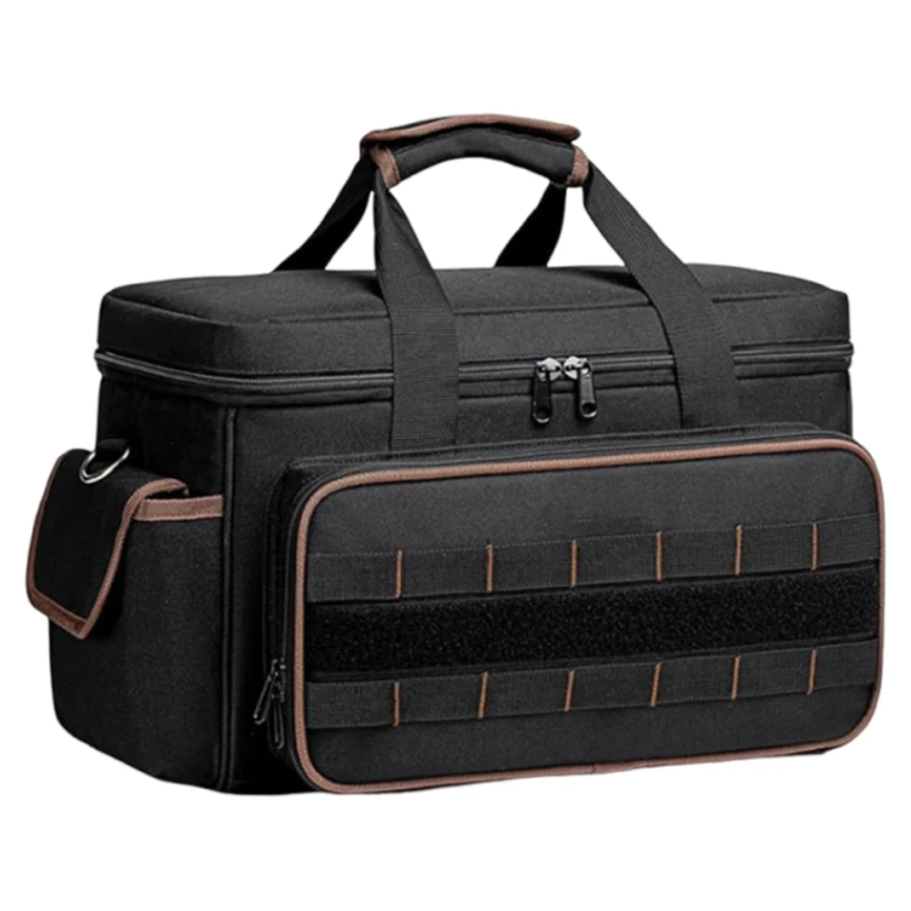 17 Inch High Capacity Wide Mouth Tote with 20 Pockets Electricians Tool Bags with Adjustable Shoulder Strap Heavy Duty Tool Bags