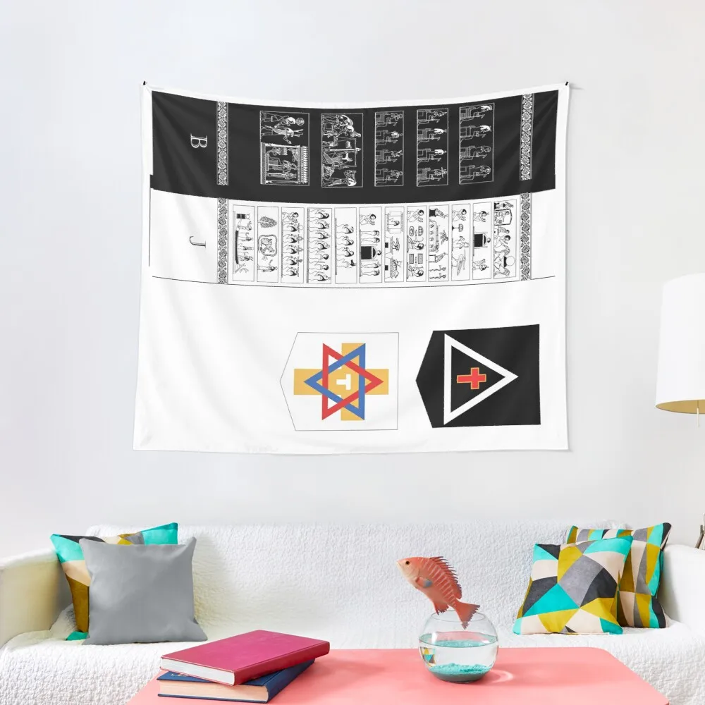 Golden Dawn pillars and banners Tapestry Custom Tapestry