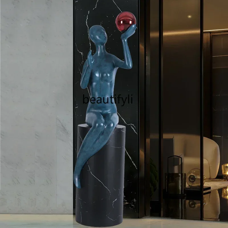 

YH55 Creative humanoid art sculpture ornament home villa entrance large light luxury decorative floor lamp