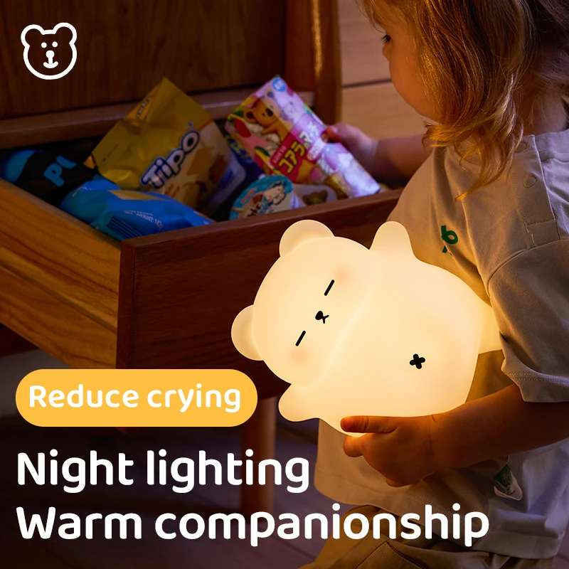 Breathing Night Light, Rechargeable Silicone Soothing Baby Toy with Gentle LED, Portable Sleep Companion & Kids Birthday Gift