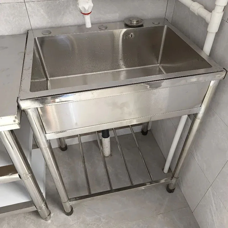 Stainless Steel Kitchen Sinks Thickened Modern Commercial Hand Washing Sinks for Restaurant Home Multifunctional Kitchen Sink