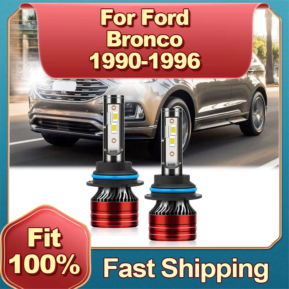 

LED Car Headlight 30000LM Auto Lamp Lighting 6000K Two-sided CSP Chip For Ford Bronco 1990 1991 1992 1993 1994 1995 1996