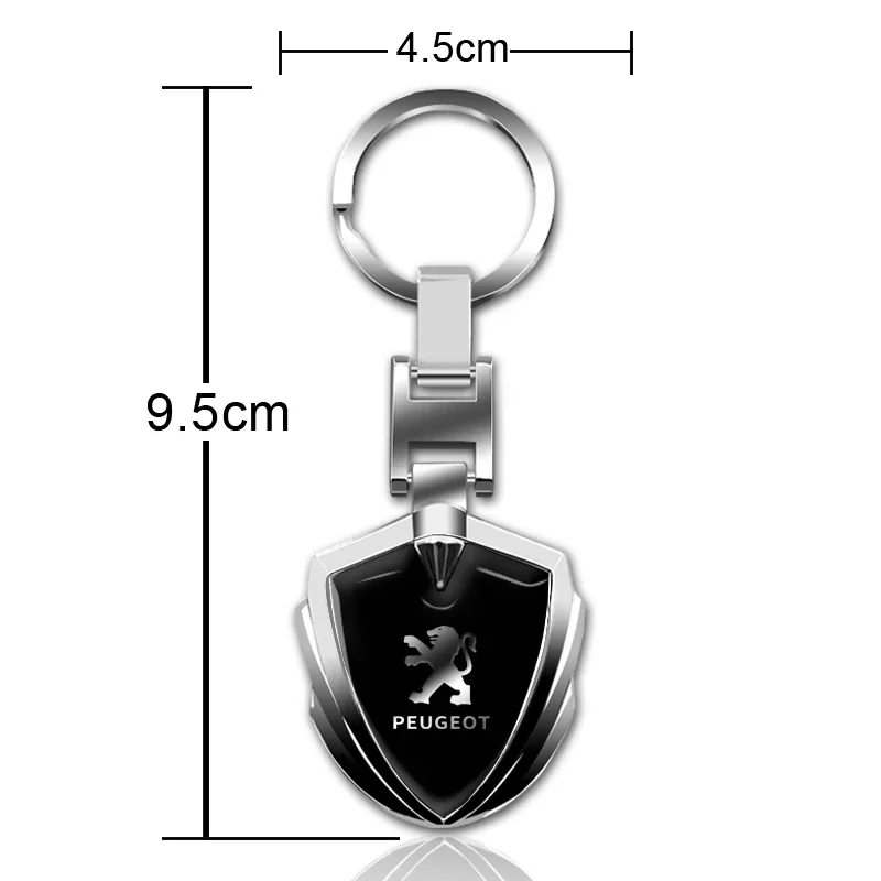 1pcs 3D Metal Car Styling Keychain Key Chain Ring Key Holder For Peugeot 206 208 306 307 308 407 408 508 2008 3008 Accessories