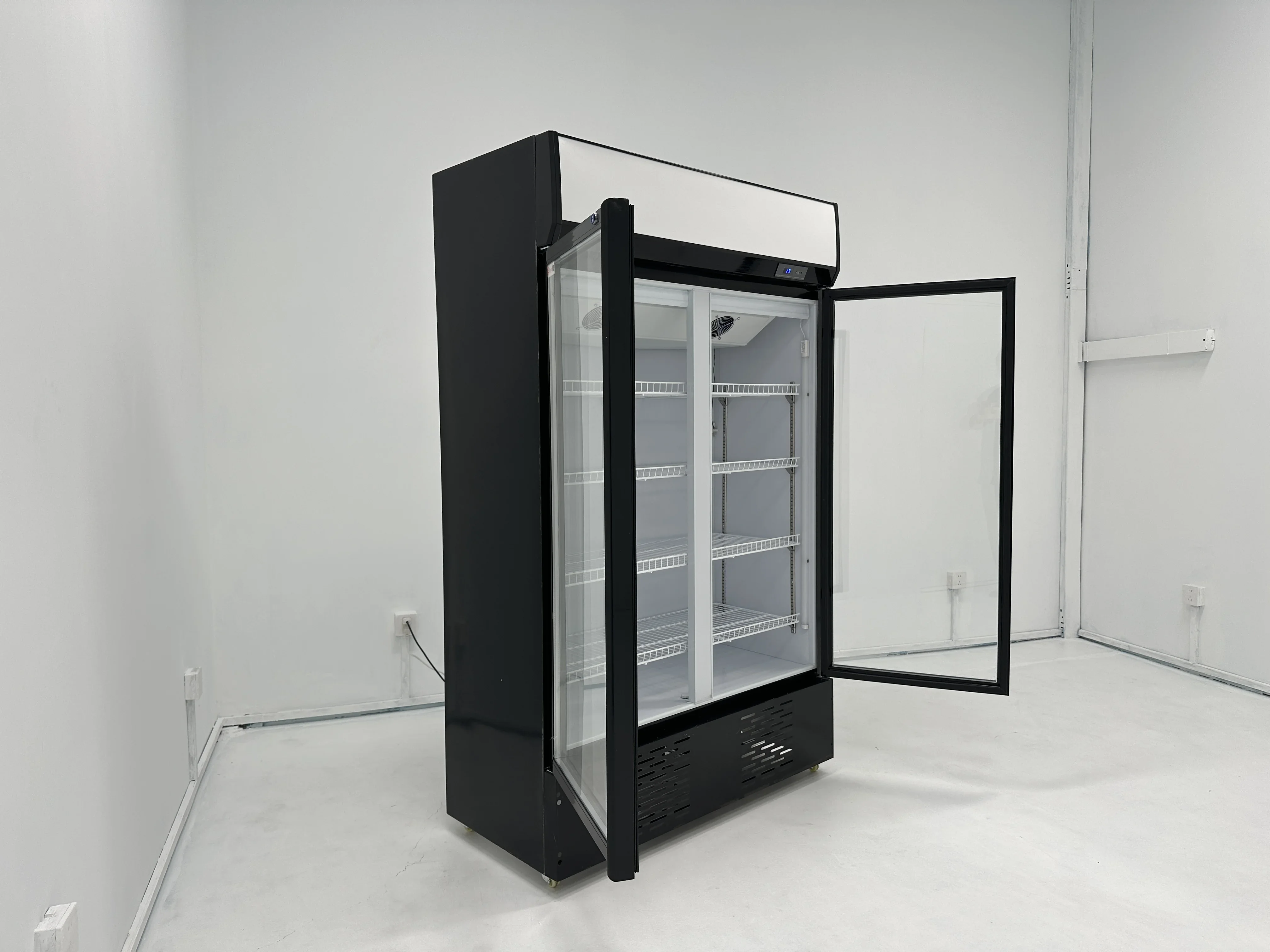 High-Quality Supermarket Vertical Air Coole With Glass Door Bottle Drink Open Display Cooler