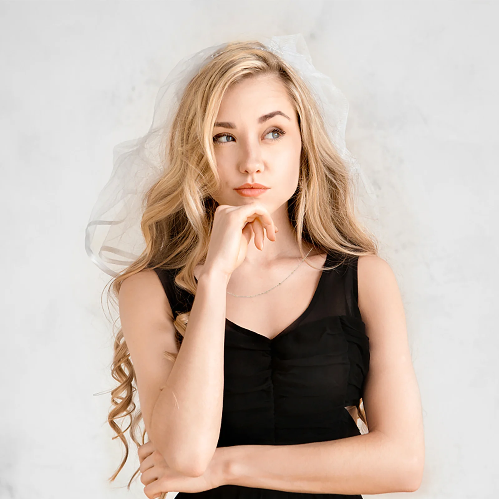 قلادة أنيقة مطرزة بالخرز، مجوهرات بسيطة للحفلات اليومية، سلسلة قمر صناعية بتصميم متين وصديقة للبشرة #1