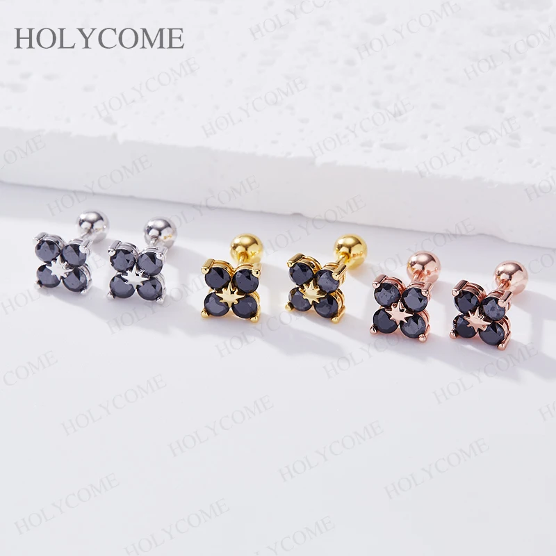 925 Silber 4-Krappen-Set Moissanit-Ohrringe Runder Schliff D-Farbe GRA-Zertifiziert Mehrfarbiger Edel-Schmuck Tägliches Tragen für Frauen – Detail 5