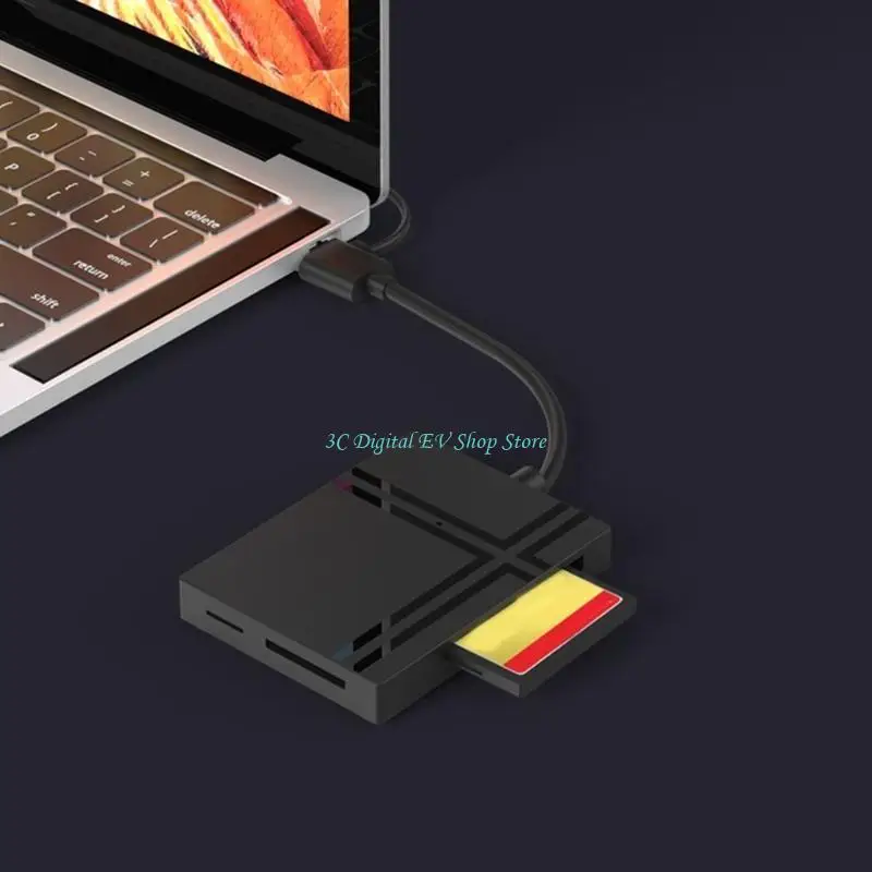 E74D USB3.0 Card Reader Plug & Use SDHC-XD-CF-MS-TF Card 5-in-1 Memory Card Reader