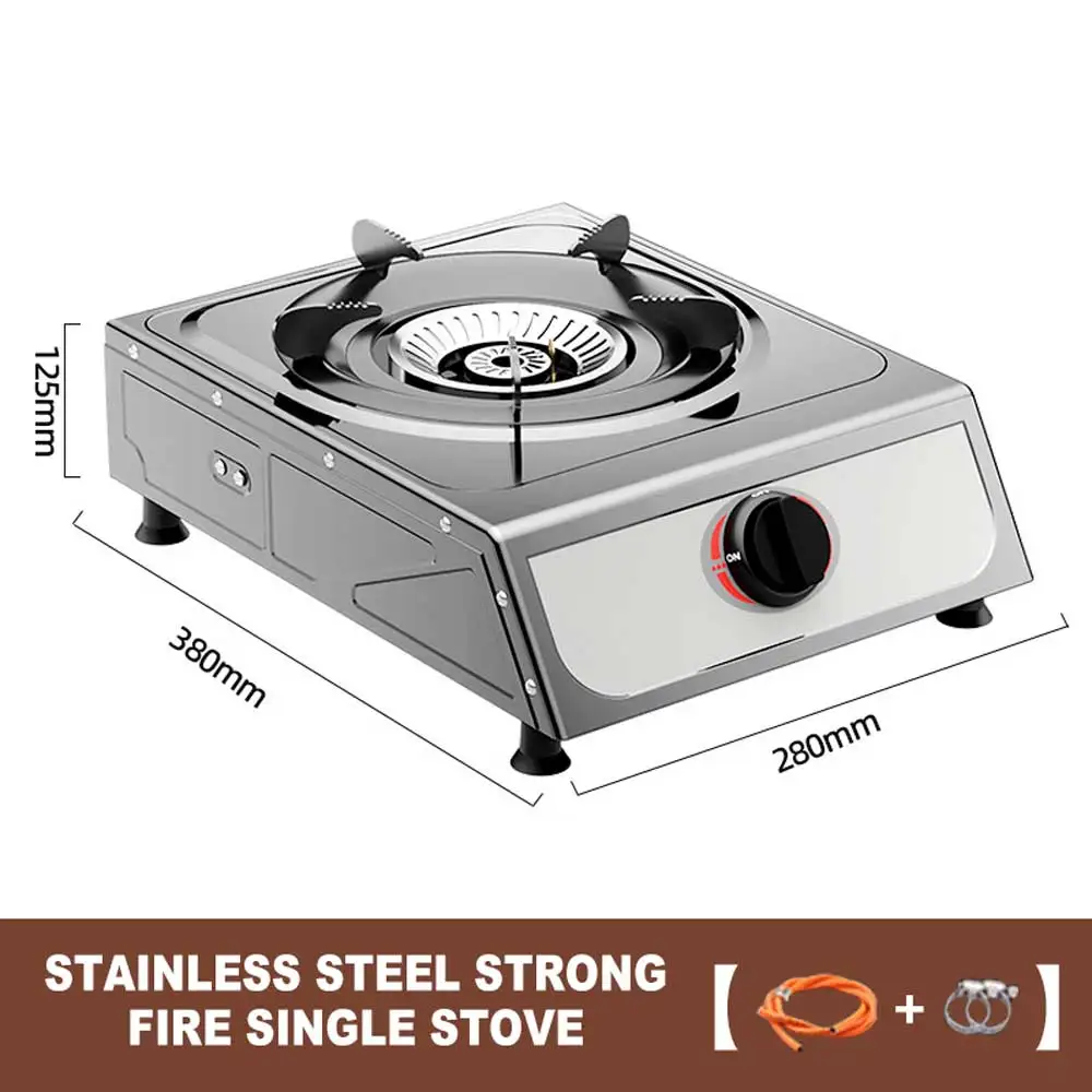 Household Stainless Steel Gas Stove Desktop Single Cooktop Energy-saving Gas Burner Liquid Gas