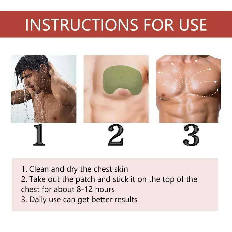 Man Breast Firm Patch Anti Cellulite Shrink Chest Fat Burning Strengthen Muscles Body Shaping Fitness Gynecomastia Removal Care