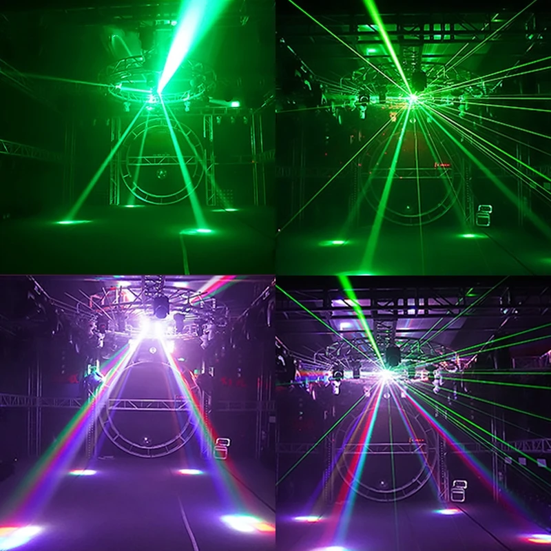 12x10W Super Beam Led światło laserowe ruchoma głowica z podwójne ramię obrotem RGB + czerwony/zielony Laser dla DJ Disco Bar Party KTV boże narodzenie