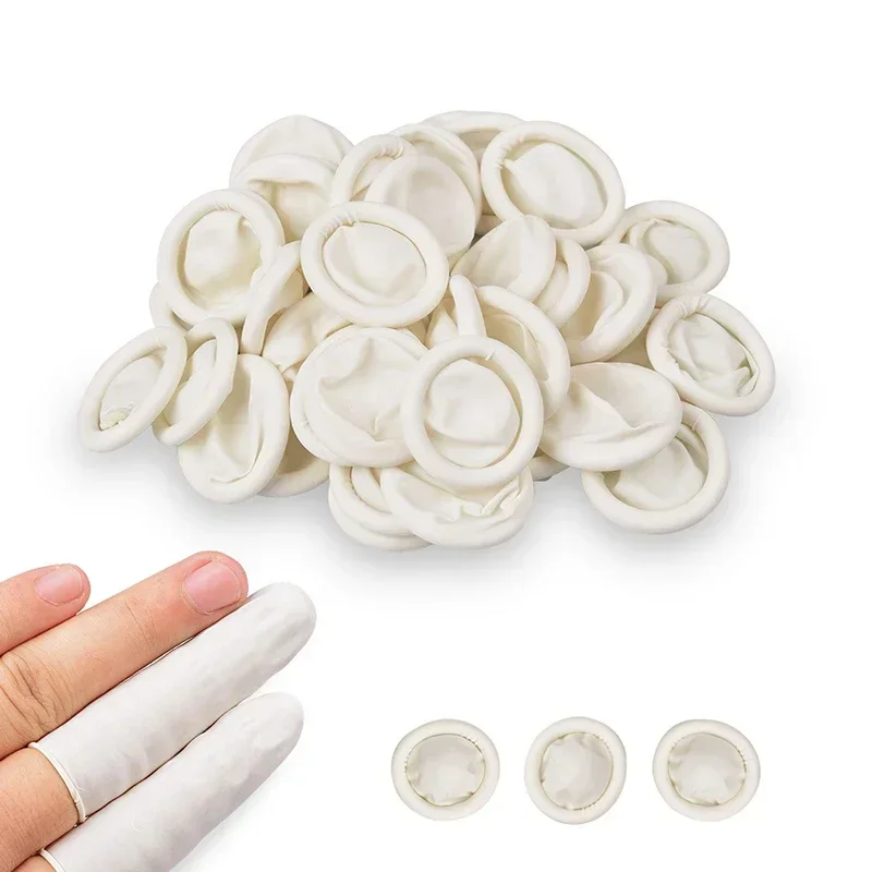 100/200PCS Disposable Rubber Gloves Fingertip Durable Tools Anti-slip Anti-static Latex Fingertip Protector Fingertip Sleeve
