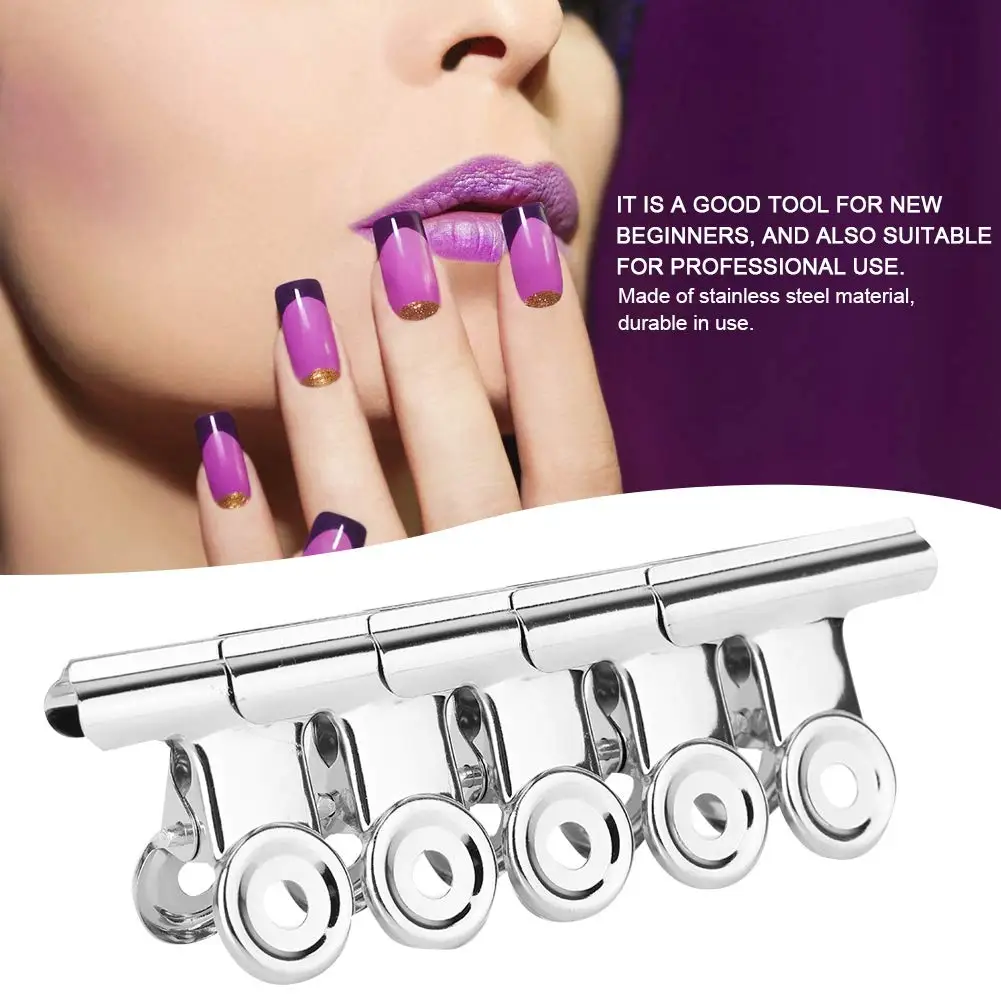 Fotografia 6: Clipes de curva c de aço inoxidável, 5 peças, ferramenta multifuncional de clipes de beliscar unhas, para pontas de unhas de extensão de unhas