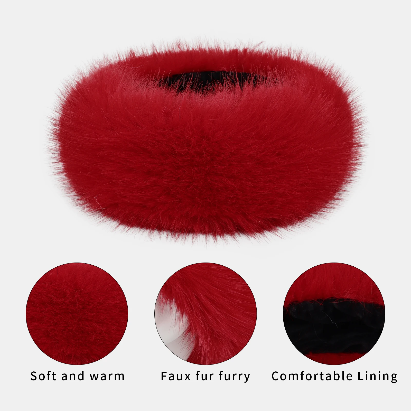 Faux Fur Furry Headbands Earmuffs Handmade Women Fluffy Headwear Winter Earwarmer Headwrap Cosplay Accessories