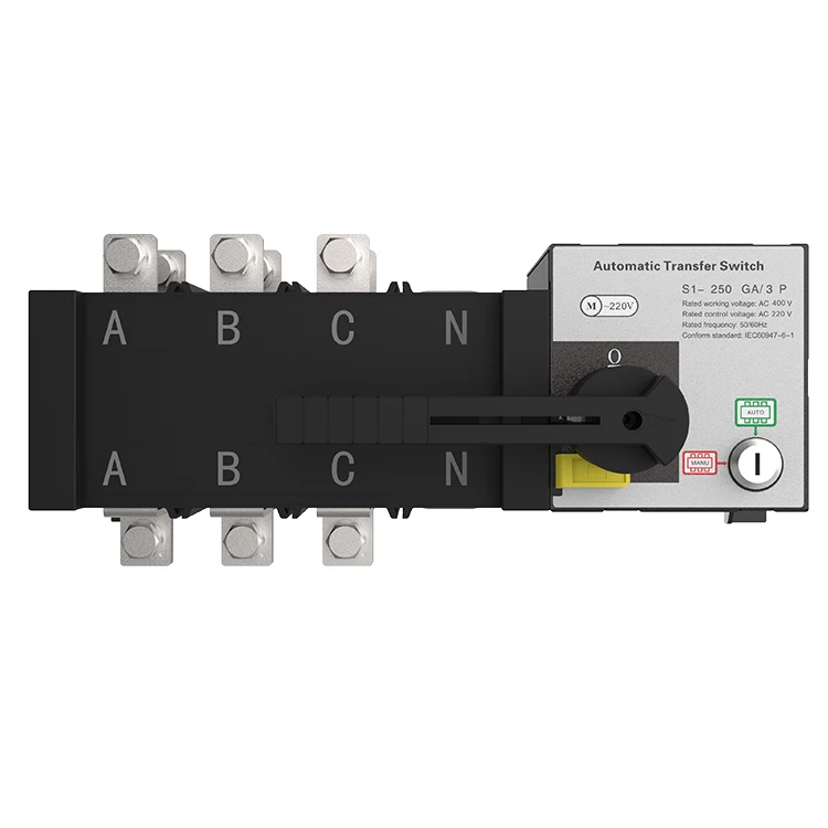 YYHC-Intelligent Electrical On Off Switch 250A 690V 3P Dual Voltage Power Supply Automatic Transfer Switches