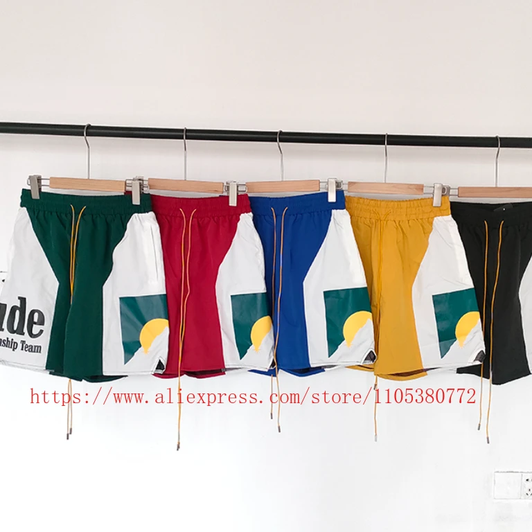 

2026 New RHUDE Men's Casual Shorts with Letter Print Loose-fitting Casual Shorts Beach Shorts High Quality Fast Shipping