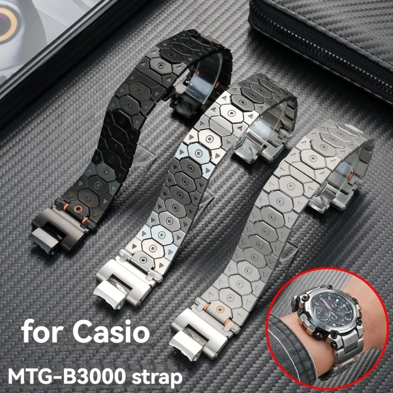 

Стальной ремешок для часов Casio G-SHOCK 5672 MTG-B3000 — быстросъемный браслет, сверхпрочный ремешок из нержавеющей стали с пряжкой-бабочкой