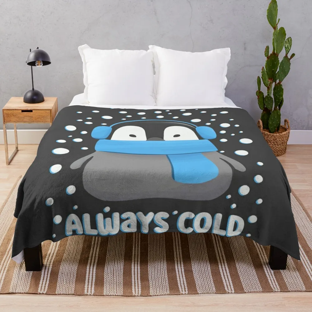 Always Cold - Cute Freezing Baby Penguin Throw Blanket Comforter Shaggy wednesday Blankets