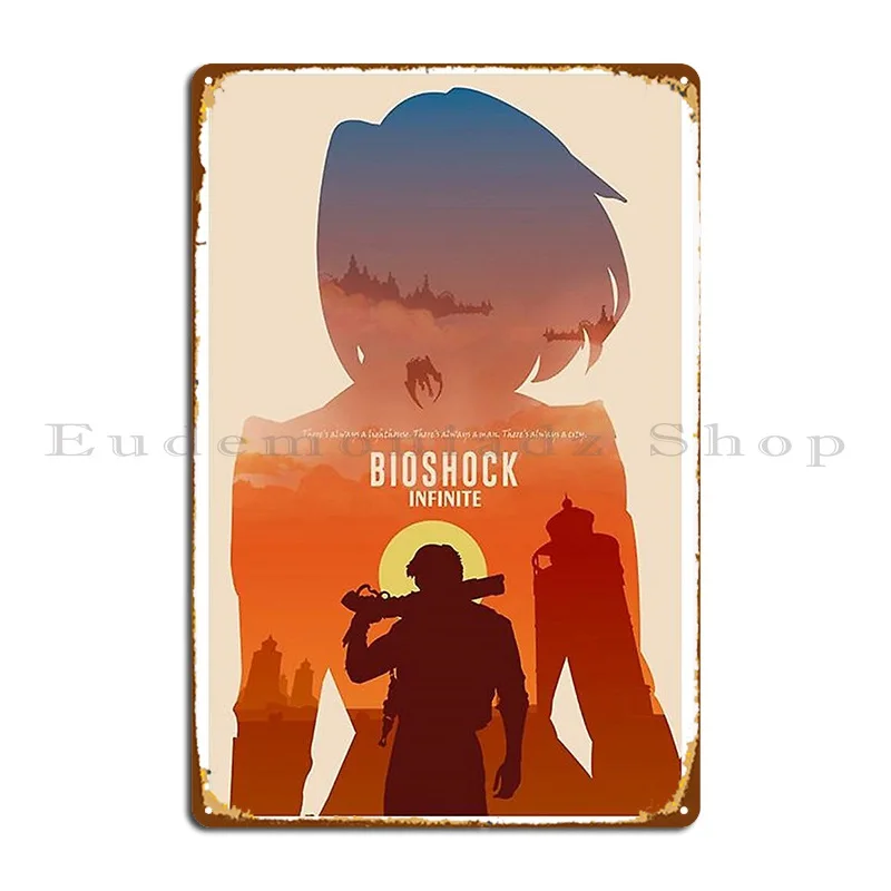 Bioshock Infinite Artwork Metal Signs Designer Retro Wall Decor Garage Garage Tin Sign Poster