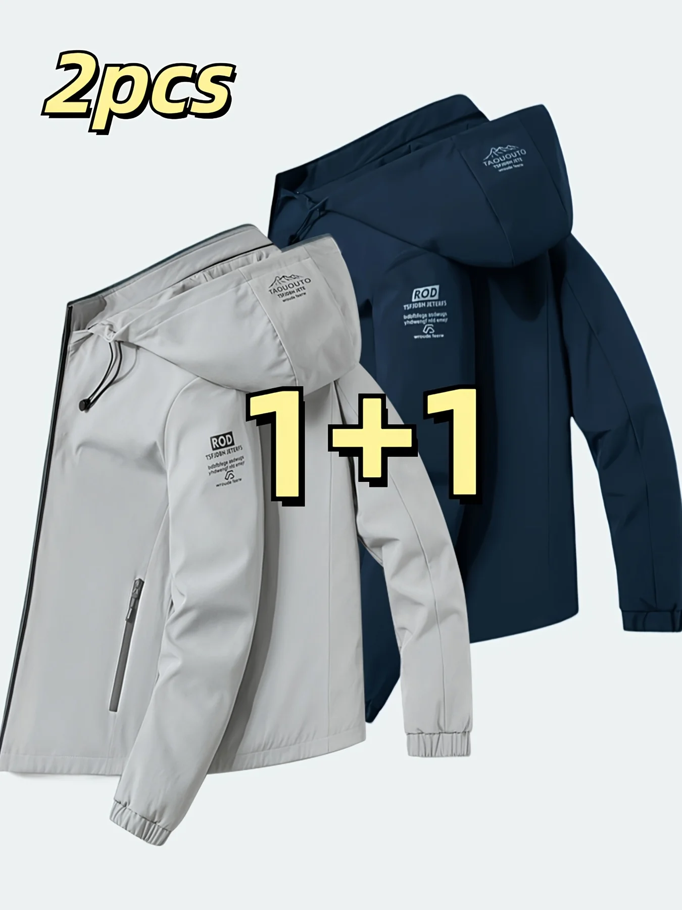 سترة بغطاء للرأس عصرية للرجال مكونة من قطعتين - اتجاه كاجوال، بتصميم سحاب قابل للفصل، ألياف بوليستر، وأكمام طويلة