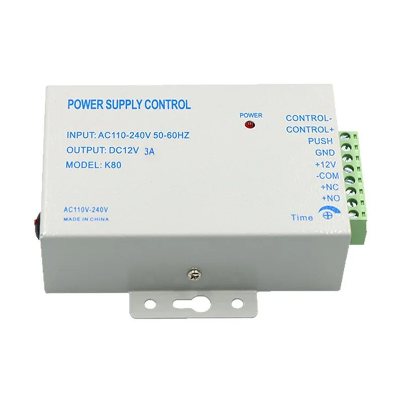B49C Kontroler zasilania 12V DC do zamków drzwiowych, adapter przełączający 100-240V AC do systemów wideodomofonowych