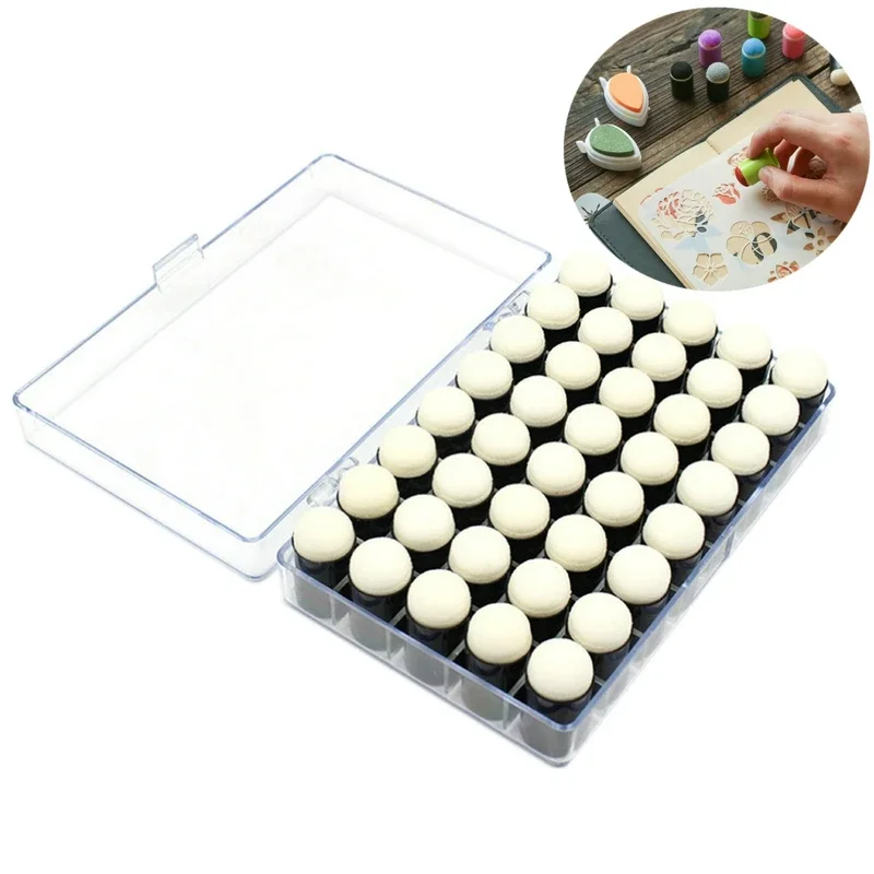 40PCS/Set Painting Craft Set Finger Paint Drawing Sponge Foam Finger Chalk Ink Sponge Finger Daubers Stamping Art Tools