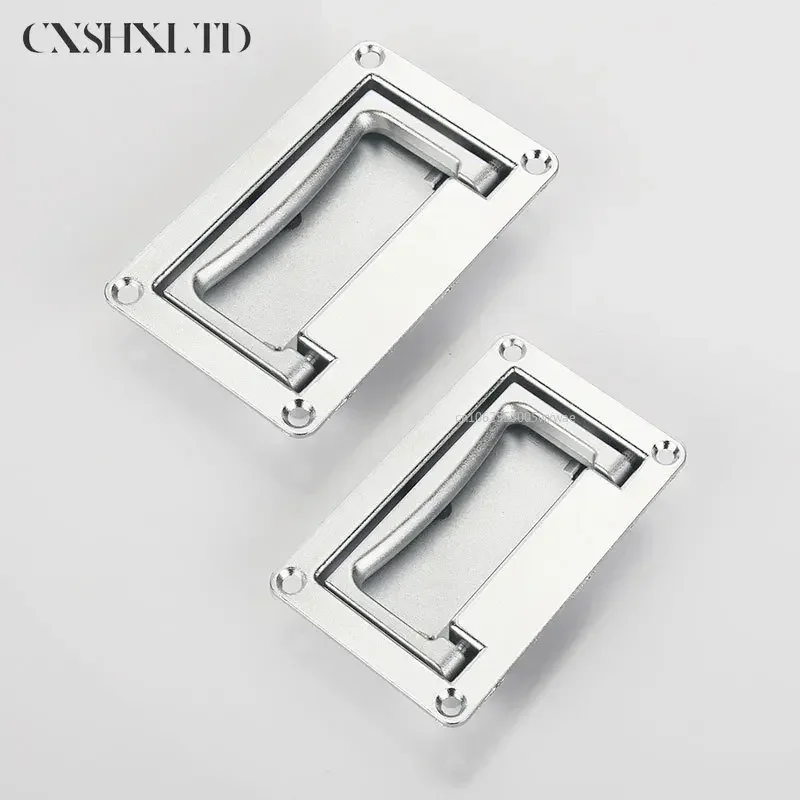 3.7 inch Metal Zinc Alloy Rectangle Shaped Recessed Folding Pull Handle Grip Tool Box Chest Handles