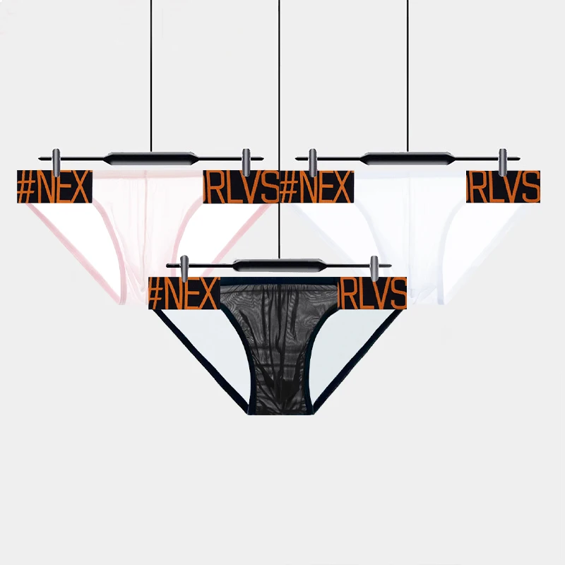 

1PC Transparent Mesh Men's Briefs Sexy High-cut Men Panties Ultra-thin Breathable Mens Bikini Underpants Gays Man Underwear