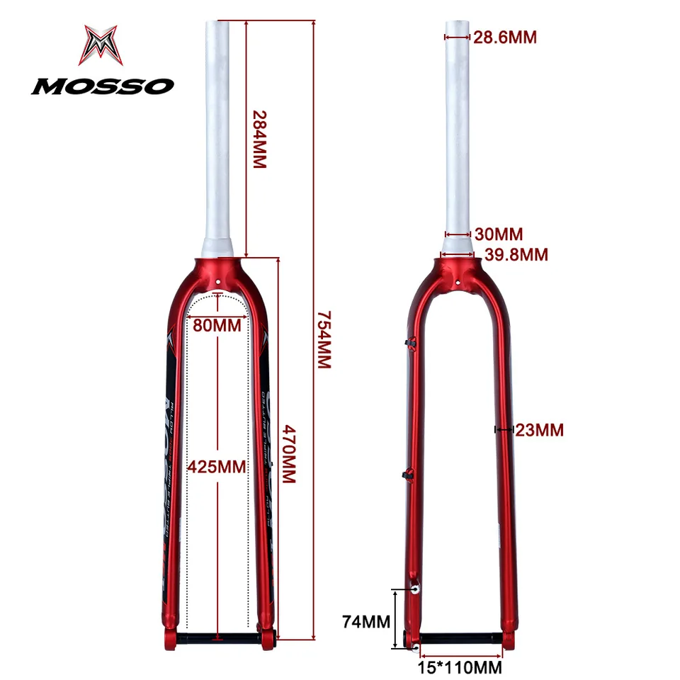 新品未使用 MOSSO リジットフォーク アルミ 軽量 MOSSO MTB リジッドフォーク 29インチ アルミ合金 ディスクブレーキ対応