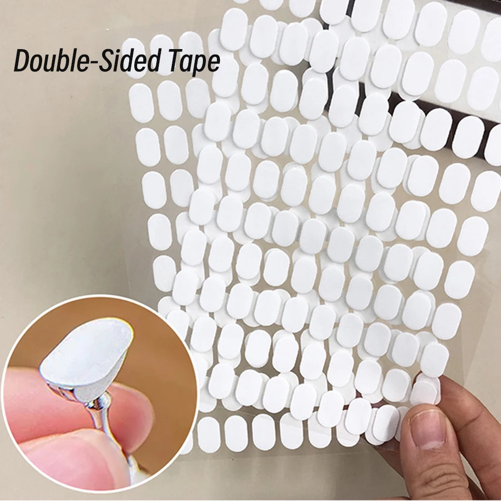 100pcs Double-Sided Nail Adhesive Tapes Acrylic Nail Art Work Display Board Paste For Nail Practice Stand Display Holder Tools *