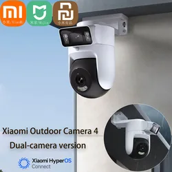 Xiaomi Mi Outdoor Dual Lens Camera 4 WiFi 6 Full Color Night Vision Sound Light Warning IP66 Security Camera For Mijia APP