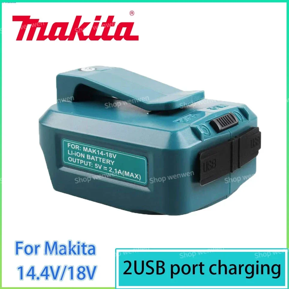 

Replacement ADP05 Power Source Dual USB Charger Adapter for Makita 14.4V/18V LXT Lithium-Ion Battery Converter with LED Light