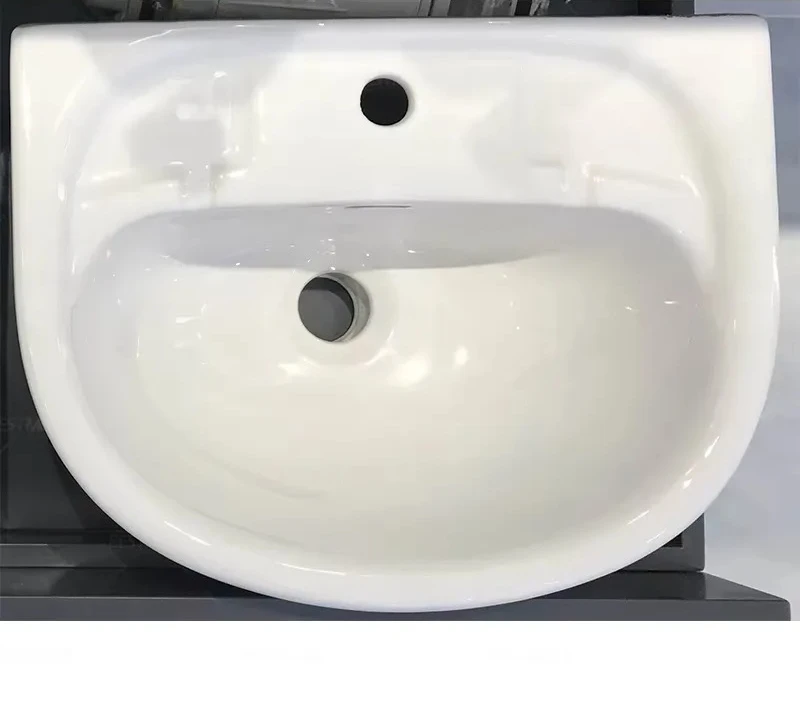 Modern Single Hole Ceramic Basin Wall Mounted Bathroom Sink Small Hanging Washbasin with Soap Tray for Hotel Home Use